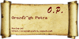 Országh Petra névjegykártya