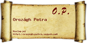 Országh Petra névjegykártya