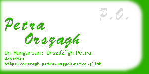 petra orszagh business card